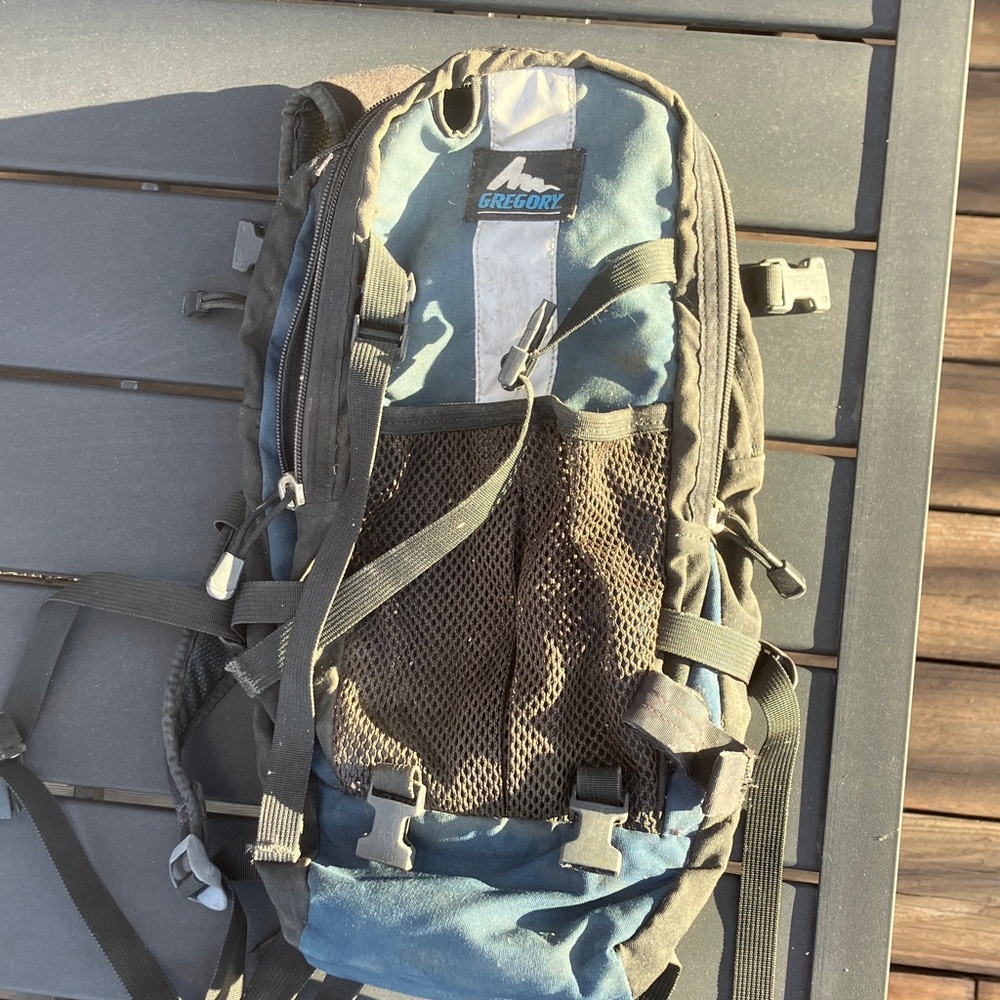Gregory minimalist Backpack in Blue and Gray